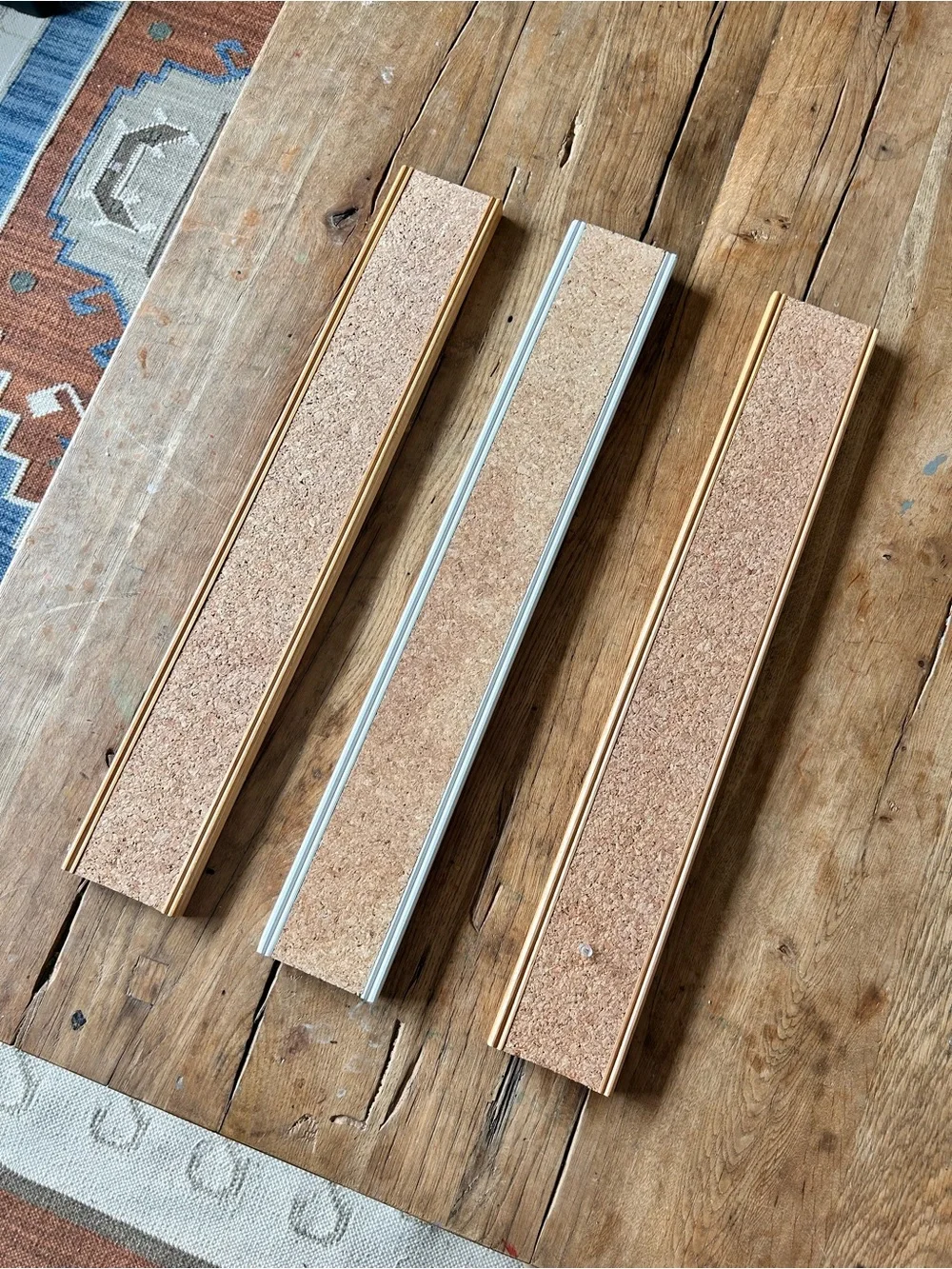 Land Of Nod Cork board Wall Strips Hooks Rare find set lot 3